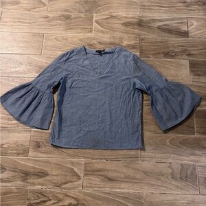 Banana Republic Denim Blue Bell Sleeve Top, M